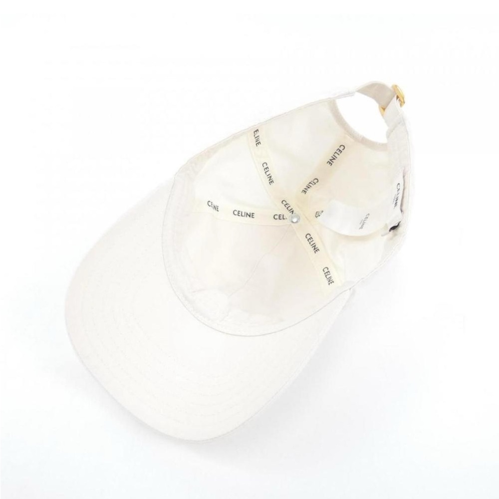Celine Triomphe Baseball Cap Hat White M- Free Gift With Purchase - Picture 7 of 7
